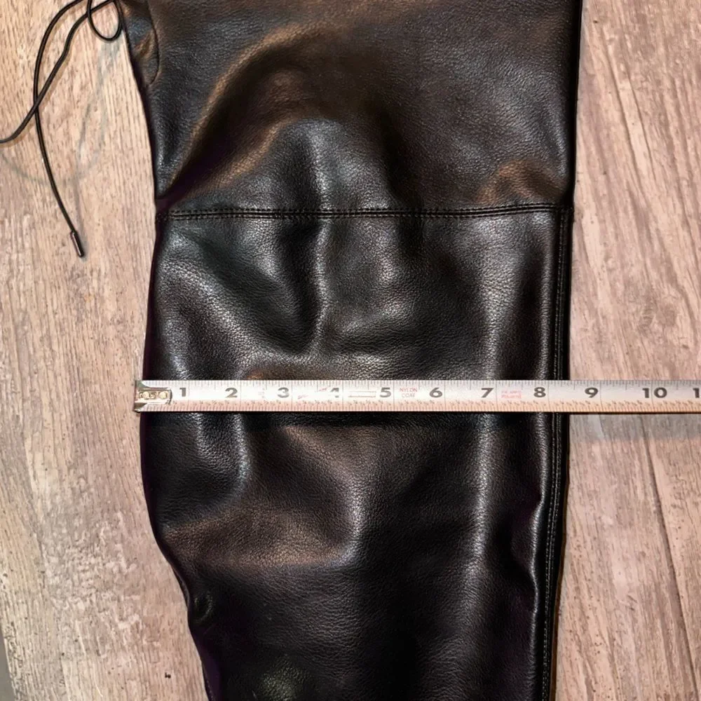 Lane Bryant over the knee faux leather drawstring closure new sz 11W